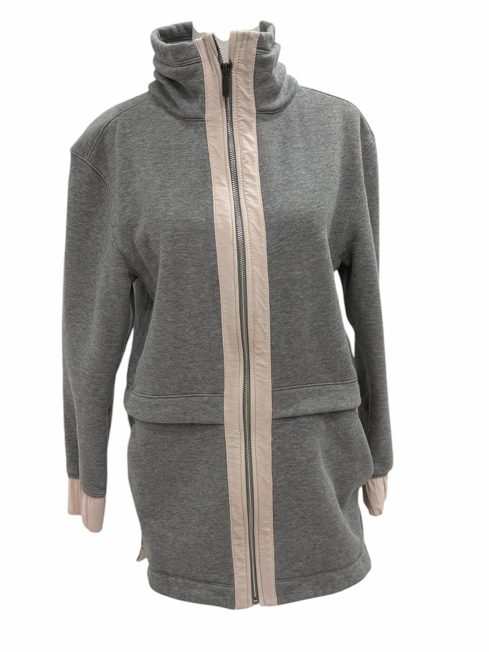 Lululemon Light As Warmth Zip Up Fleece Jacket Gray Pink Size 6
